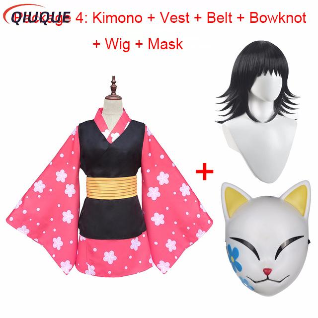 Anime Cosplay Waifu - Kostum Cosplay Makomo Seragam Kimono Masker