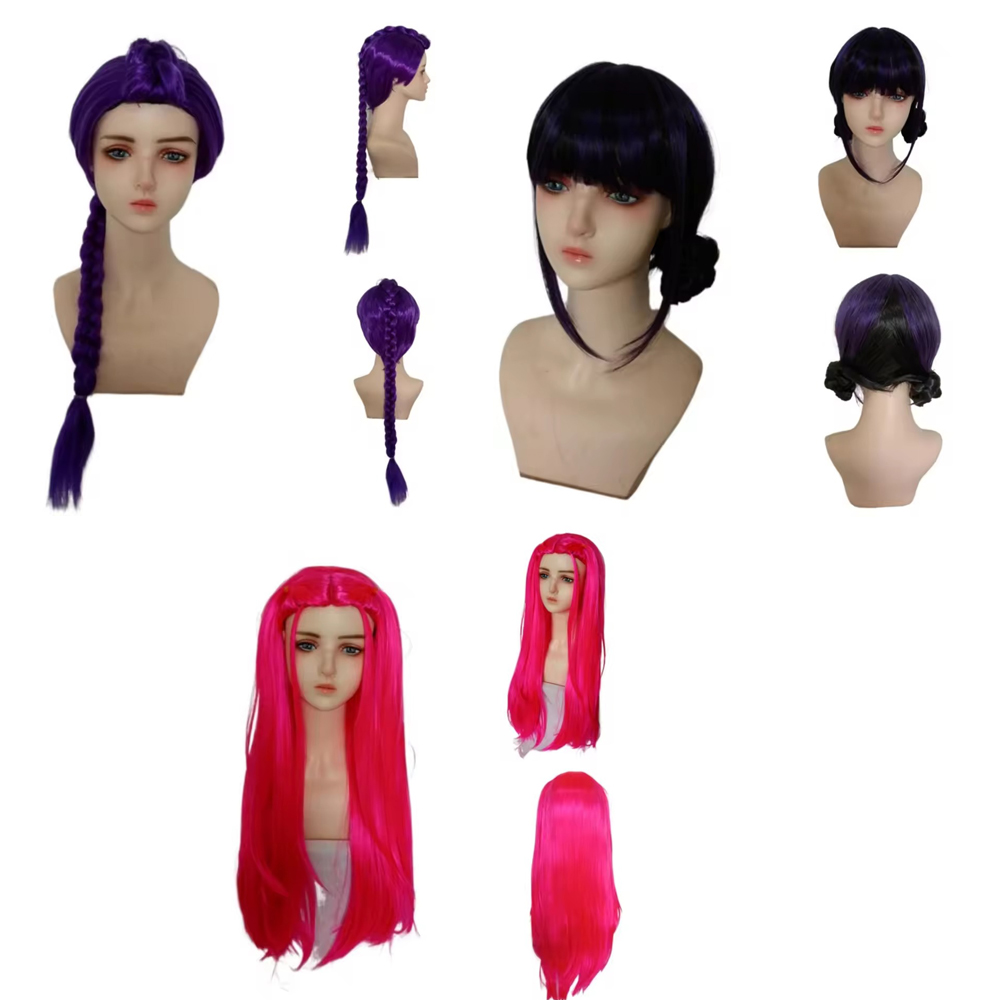 Anime Cosplay Girl With Black Hair - Wig ekor kuda ekstensi rambut kepang