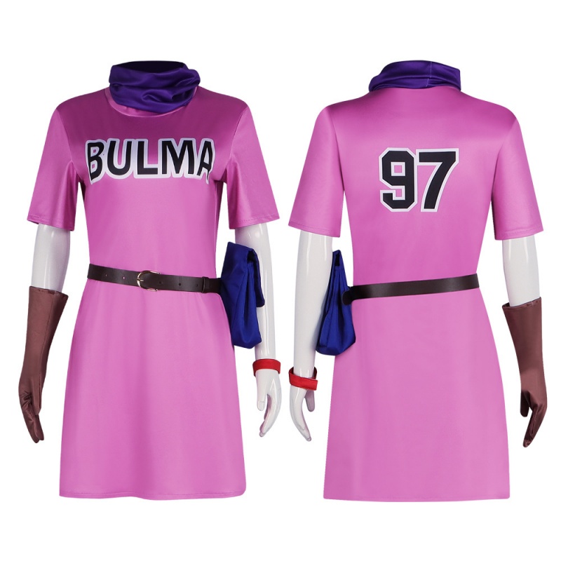 Anime Cosplay Japanese Girl - Kostum Cosplay Anime Bulma Gaun Merah