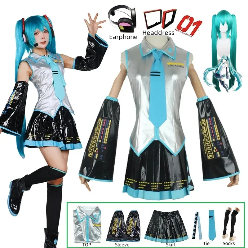 Anime Cosplay Miku - Kostum Cosplay Miku Lengkap dari Kulit