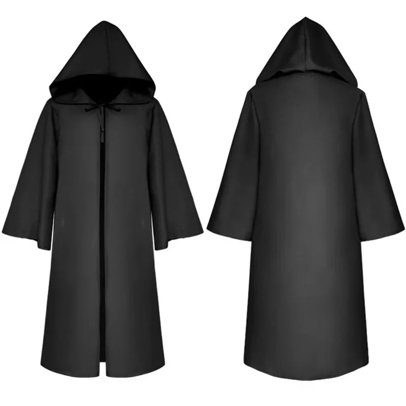 Kids Cosplay Anime - Kemeja Panjang Penyihir Jubah Hitam Bertudung