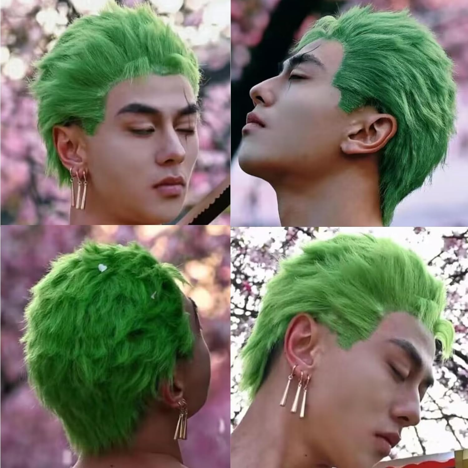Wig Hijau Pendek untuk Pria Wi - Cosplay Anime Zoro ulasan dan harga