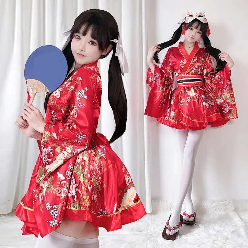 Gaun Kimono Modifikasi Jepang  - Anime Cosplay Japanese Girl ulasan dan harga