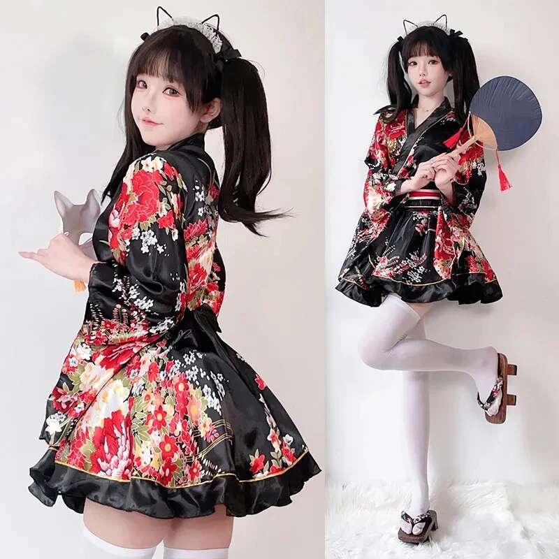 Gaun Kimono Modifikasi Jepang  - Anime Cosplay Japanese Girl ulasan dan harga