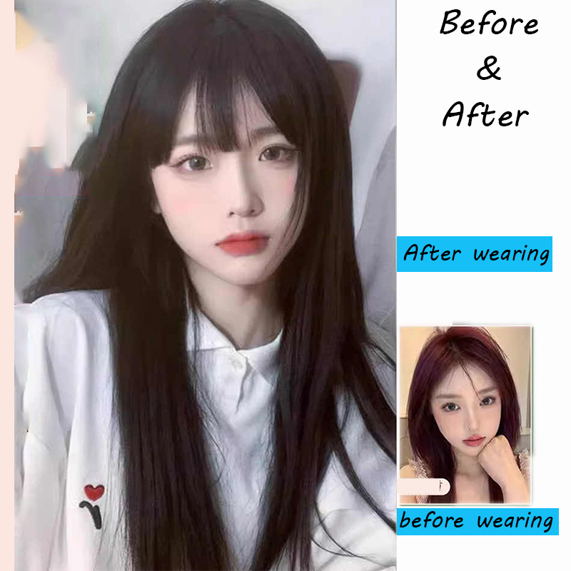 Wig Rambut Lurus Panjang Hitam - Anime Cosplay Girl With Black Hair ulasan dan harga
