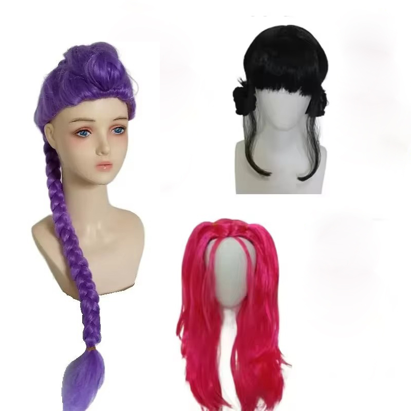 Wig ekor kuda ekstensi rambut  - Anime Cosplay Girl With Black Hair ulasan dan harga