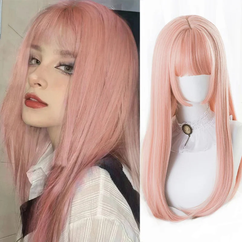 2026 Houyan Wig Rambut Lurus P - Anime Cosplay Girl With Black Hair ulasan dan harga