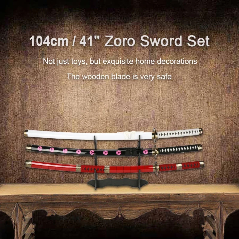 2026 3-pcs Pedang Roronoa Zoro - Cosplay Anime Zoro ulasan dan harga