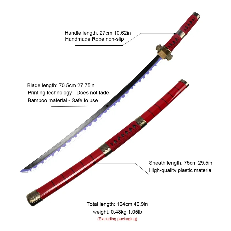 2026 3-pcs Pedang Roronoa Zoro - Cosplay Anime Zoro ulasan dan harga