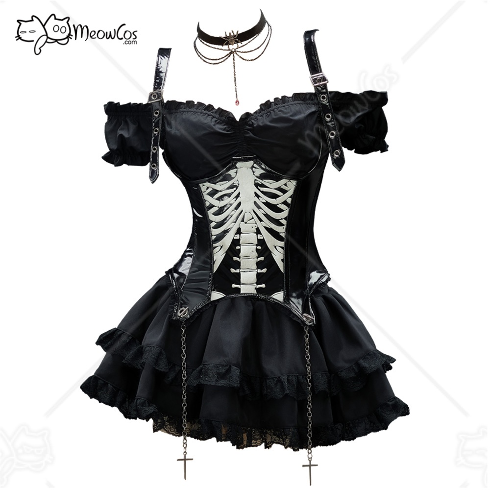 Set Rok Korset Hitam Gotik MEO - Anime Cosplay Com ulasan dan harga