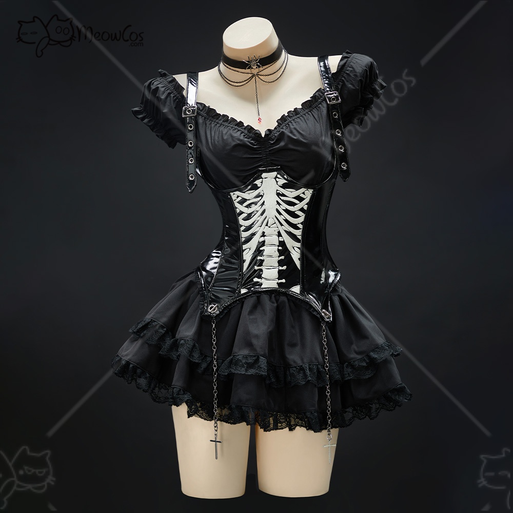 Set Rok Korset Hitam Gotik MEO - Anime Cosplay Com ulasan dan harga