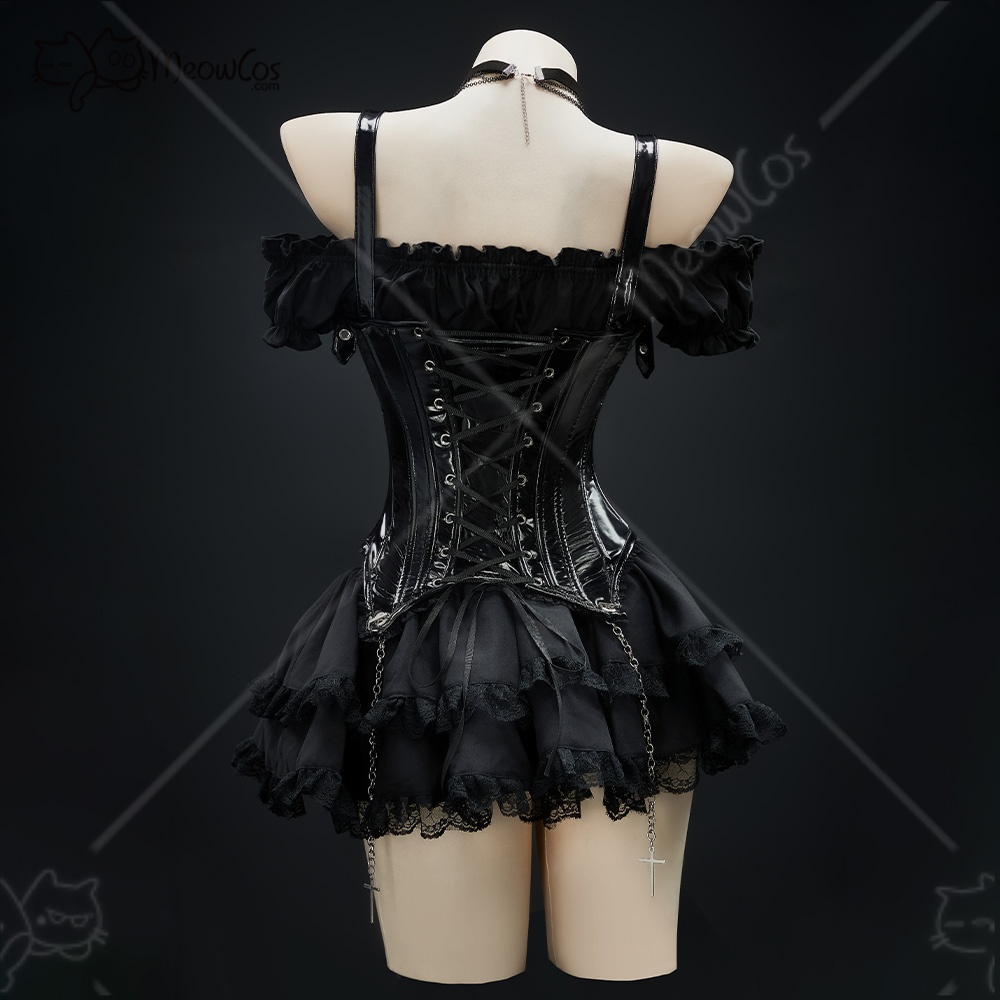 Set Rok Korset Hitam Gotik MEO - Anime Cosplay Com ulasan dan harga