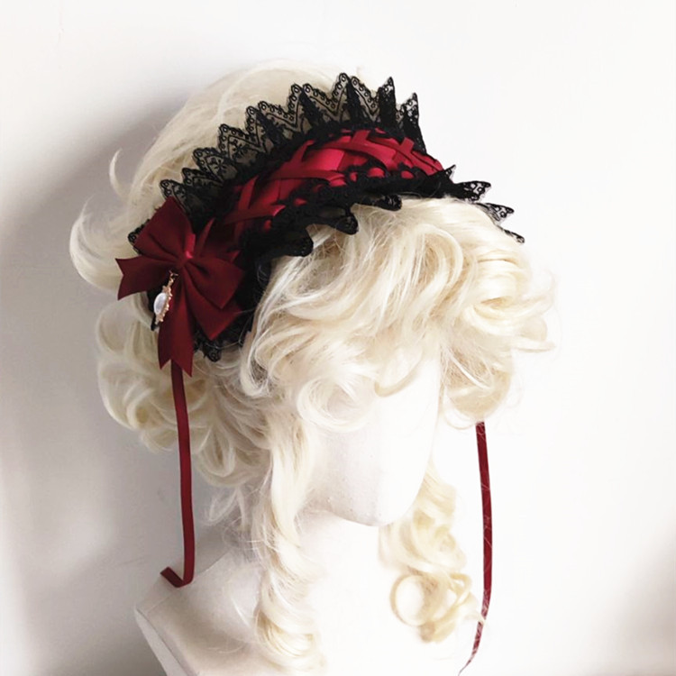 Ikat rambut renda Lolita Gotik - Anime Cosplay Girl With Black Hair ulasan dan harga